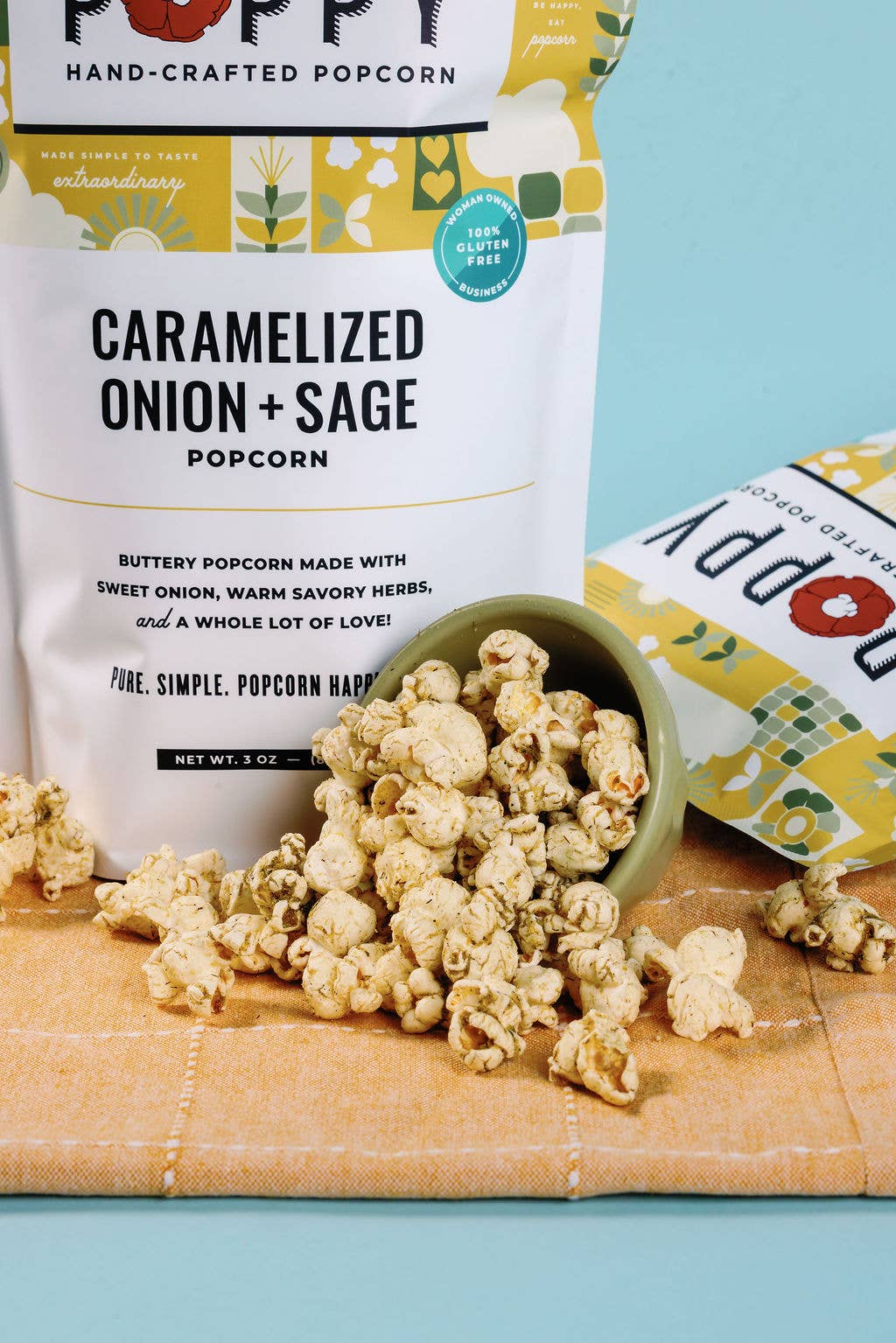 Caramelized Onion + Sage Popcorn - Merry PigletsPoppy Hand-Crafted Popcorn