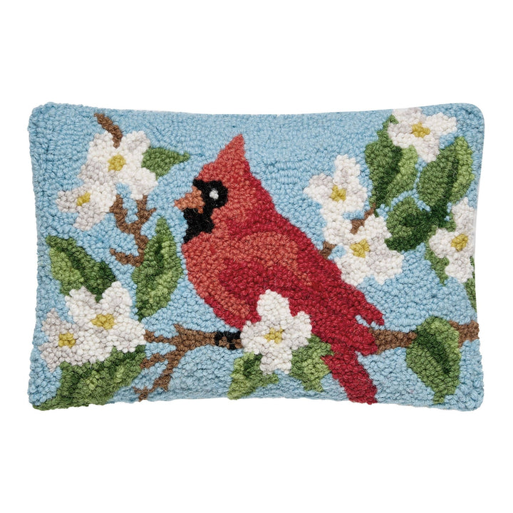 Cardinal Wool Hooked Pillow - Merry PigletsPeking Handicraft