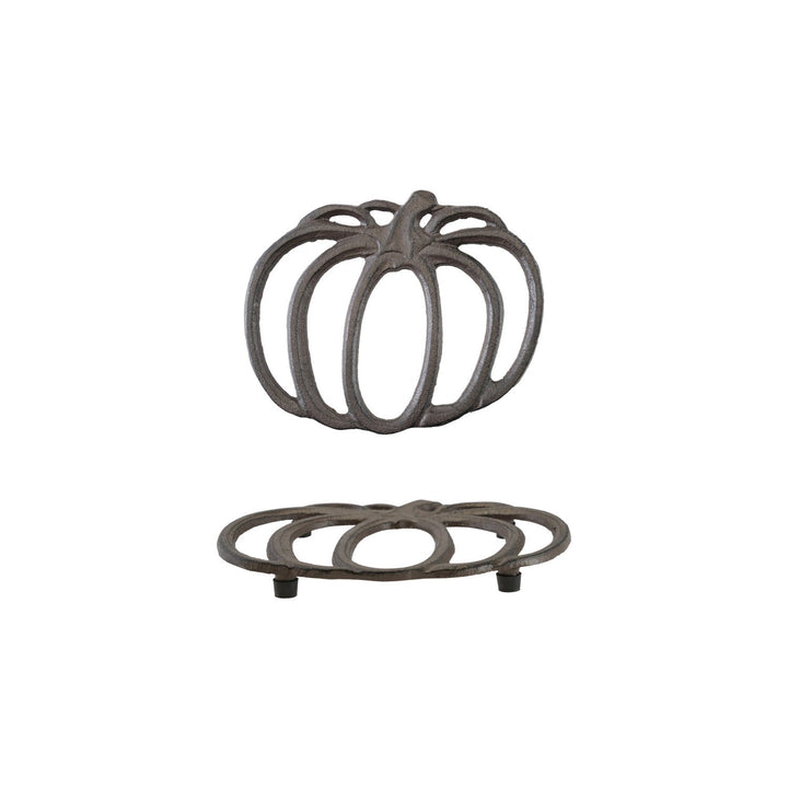 Cast Iron Pumpkin Shaped Trivet - Merry PigletsCreative Co-Op