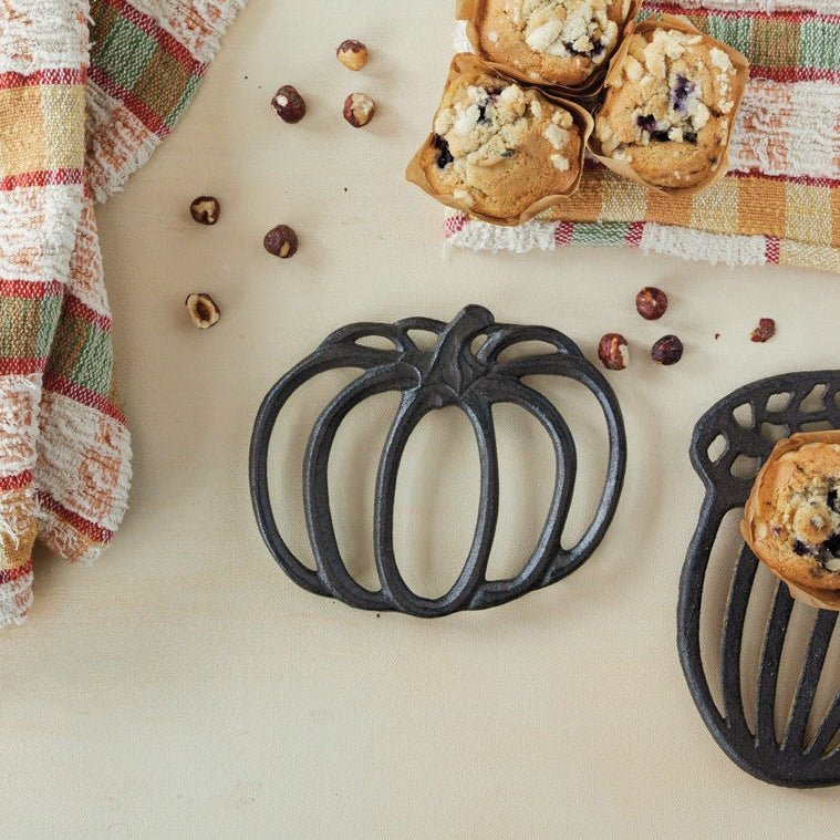 Cast Iron Pumpkin Shaped Trivet - Merry PigletsCreative Co-Op