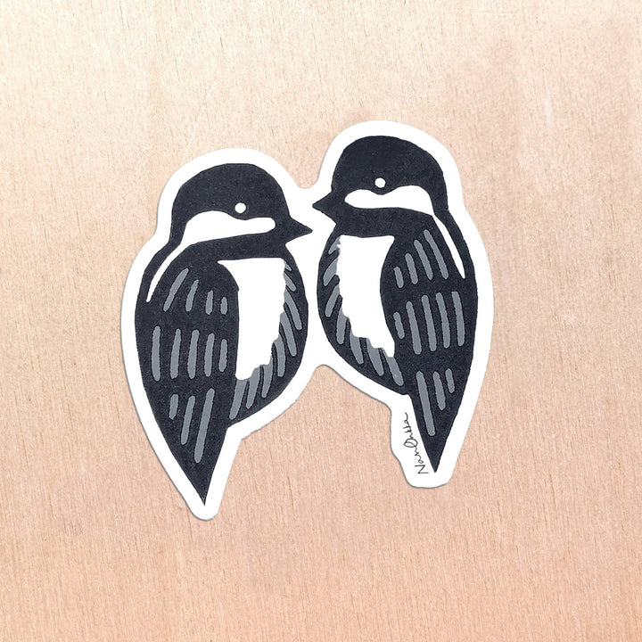 Chickadee Vinyl Sticker - Merry PigletsNan Onkka Prints