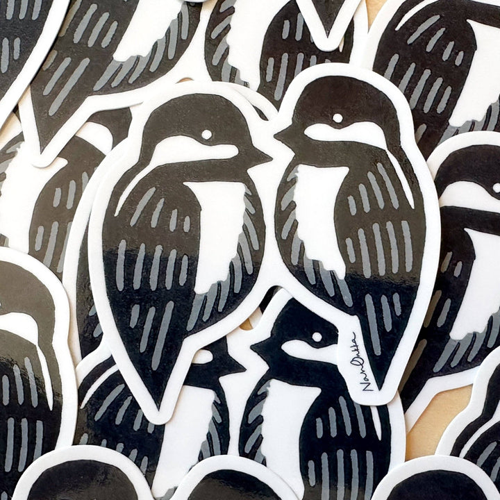 Chickadee Vinyl Sticker - Merry PigletsNan Onkka Prints