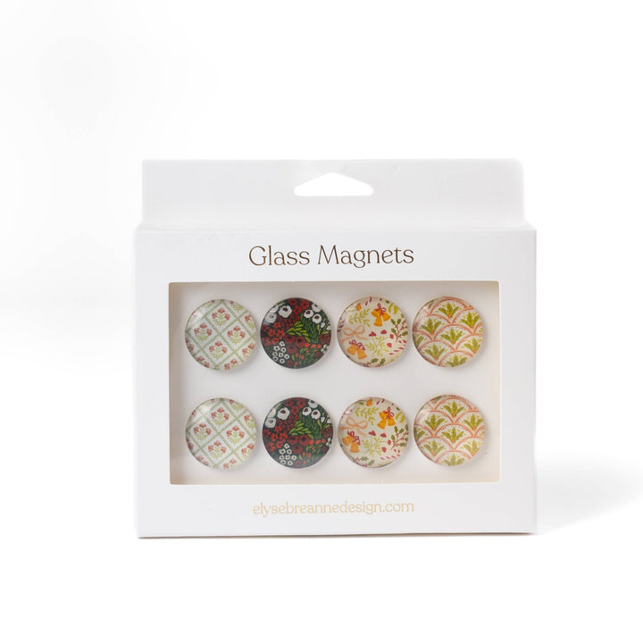 Christmas Floral Magnets Set - Merry PigletsElyse Breanne Design