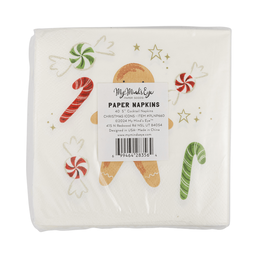Christmas Icons Cocktail Napkins - Merry PigletsMy Mind’s Eye
