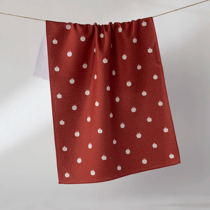 Clay Red Dotty Apple Geometry Tea Towel - Merry PigletsGeometry