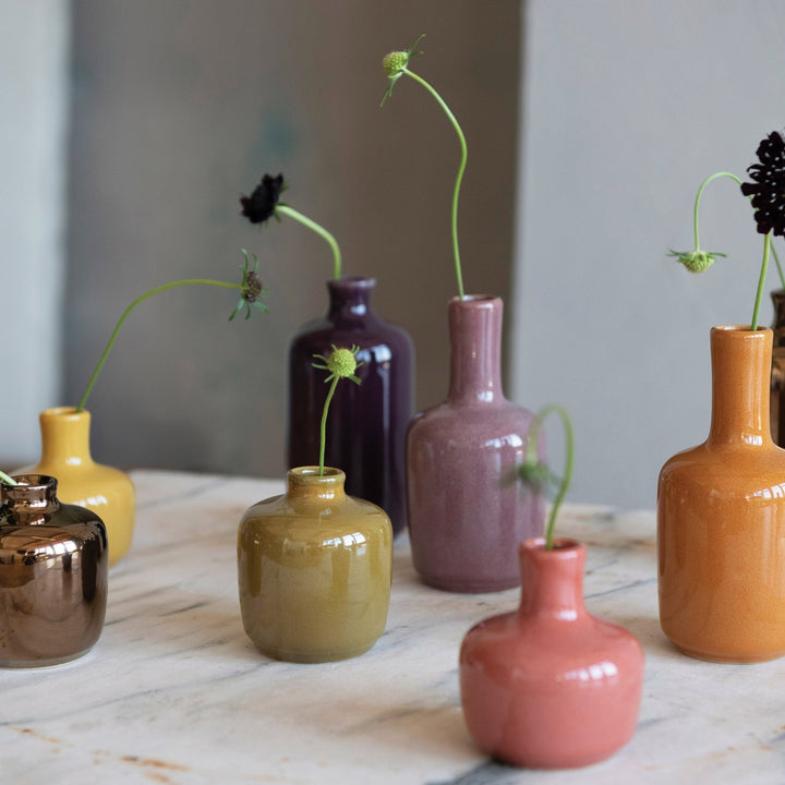 Cozy Hand Painted Stoneware Vase - Merry PigletsCreative Co-Op