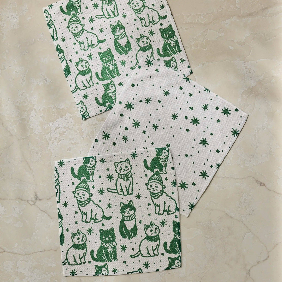 Cozy Kittens Dishcloth Set - Merry PigletsGeometry