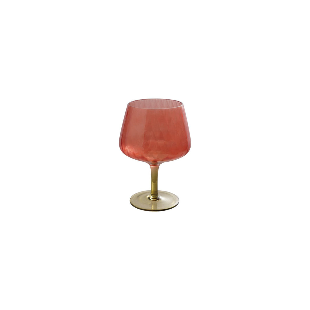 Cranberry & Olive Ribbed Stemmed Cocktail Glass - Merry PigletsCreative Co-Op
