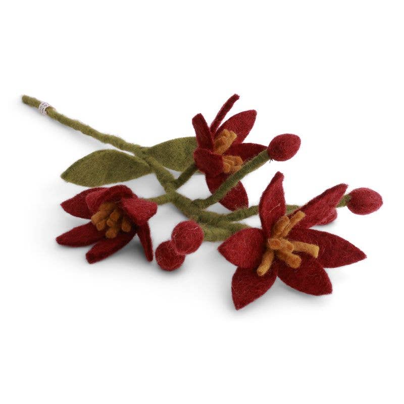 Dark Red Wool Nova Flower - Merry PigletsGry and Sif