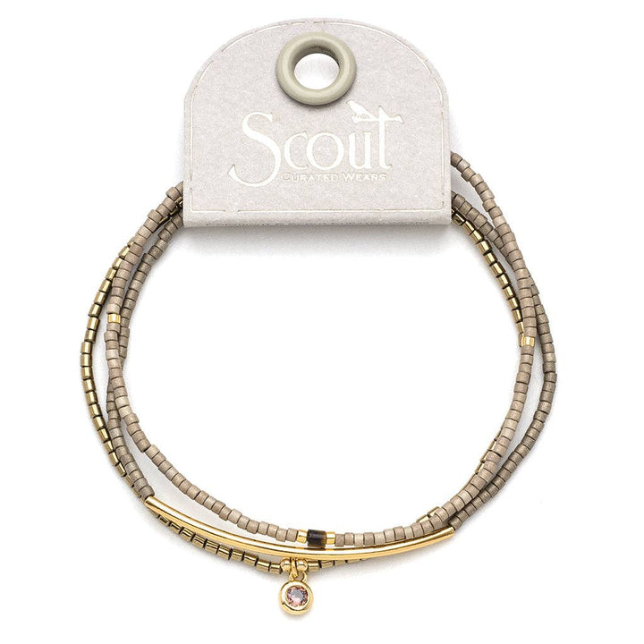 Beaded Bracelet Trio - Pewter/Gold