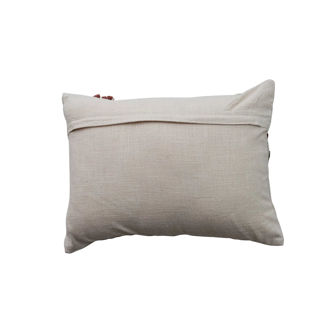 Flowers Embroidered Pillow