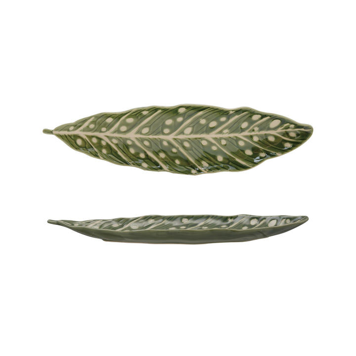 Stoneware Leaf Shaped Plate