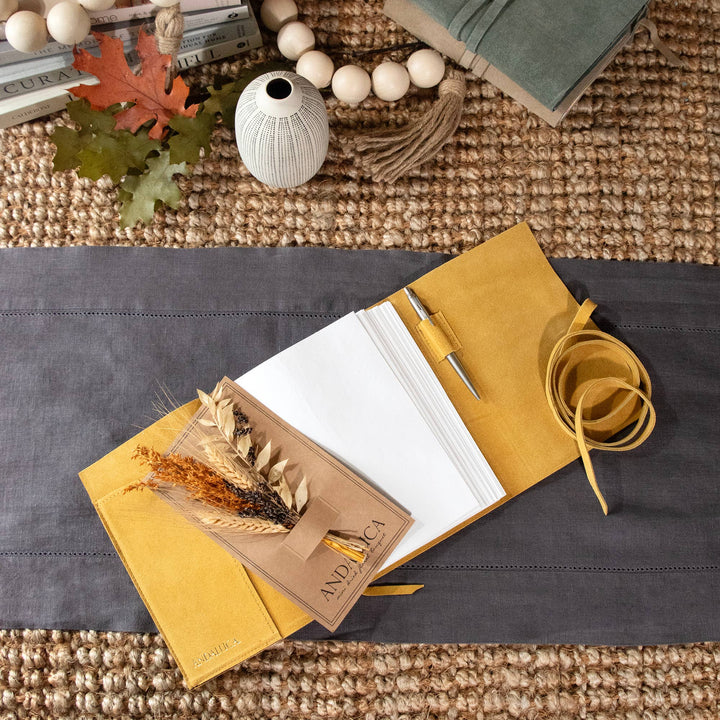 Dijon Yellow Suede Journal - Merry PigletsAndaluca