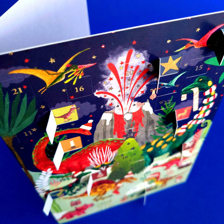 Dinosaur Christmas Advent Calendar Greeting Card - Merry PigletsRoger La Borde