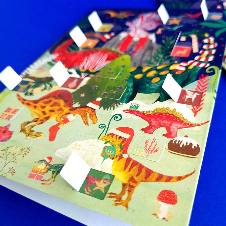 Dinosaur Christmas Advent Calendar Greeting Card - Merry PigletsRoger La Borde
