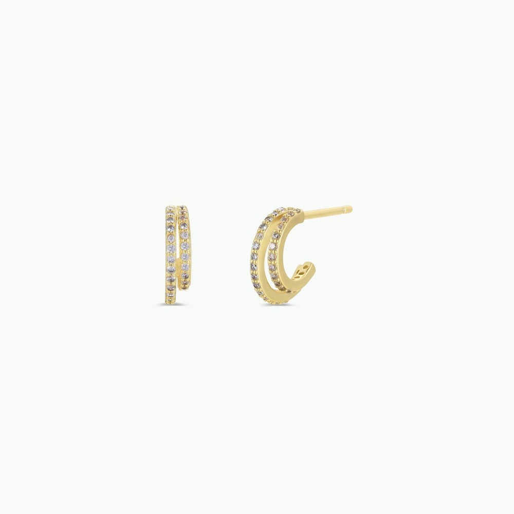 Double Champagne Gold Hoop Earrings - Merry PigletsJaxKelly