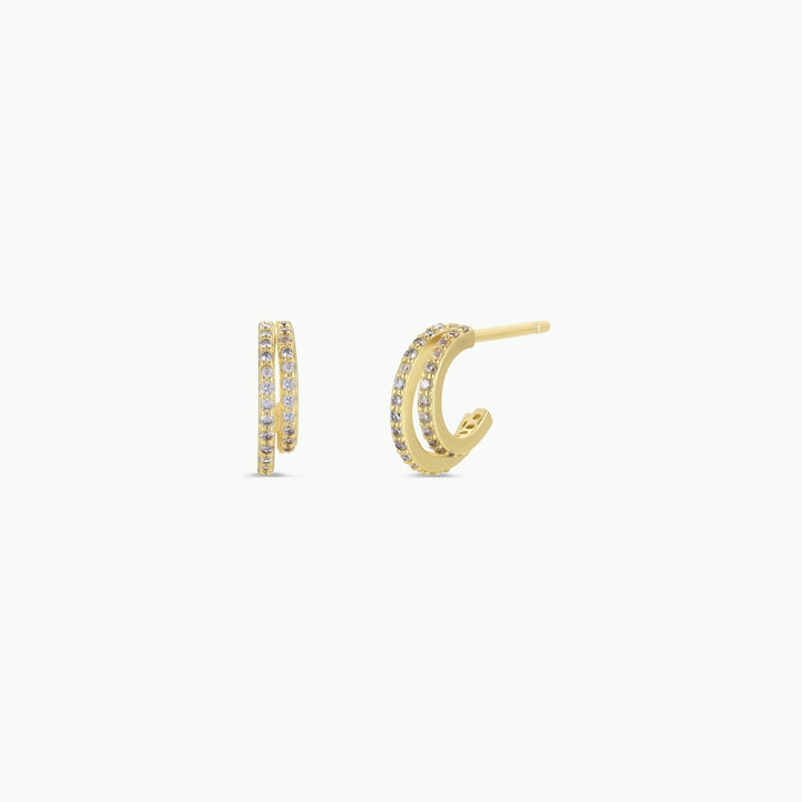 Double Champagne Gold Hoop Earrings - Merry PigletsJaxKelly