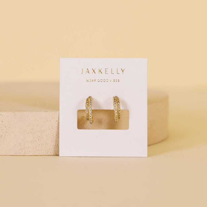Double Champagne Gold Hoop Earrings - Merry PigletsJaxKelly