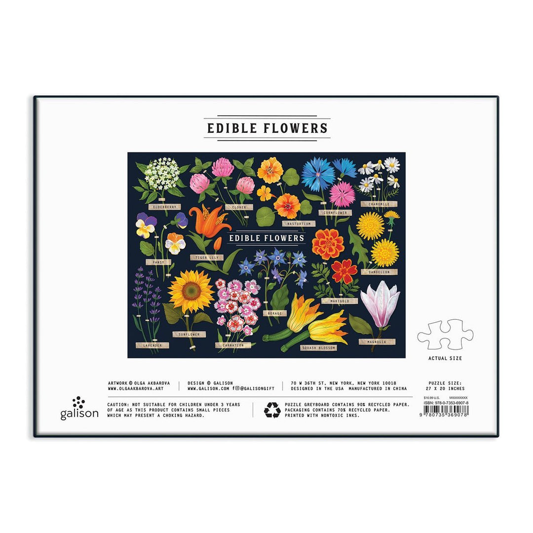 Edible Flowers 1000 Piece Puzzle - Merry PigletsGalison