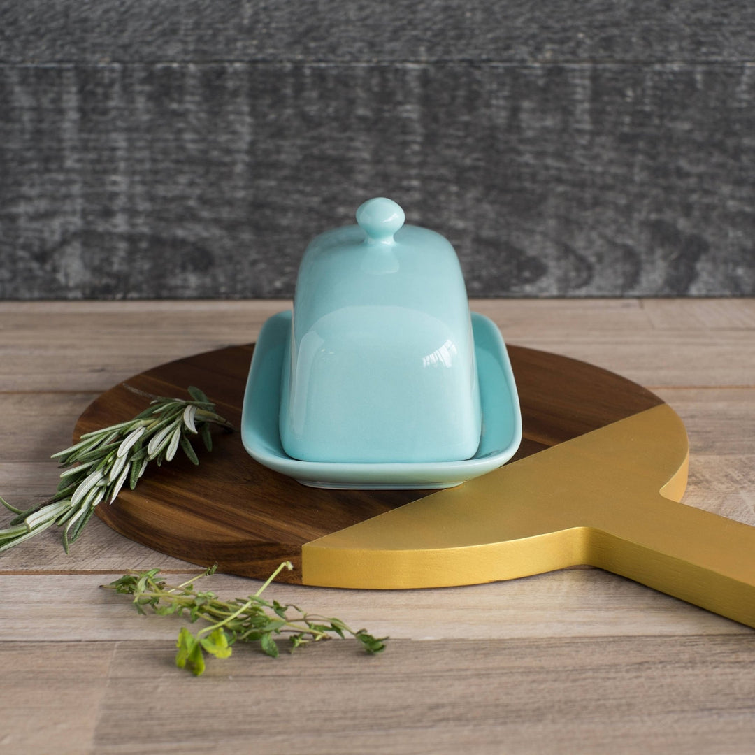 Eggshell Blue Butter Dish - Merry PigletsNow Designs by Danica