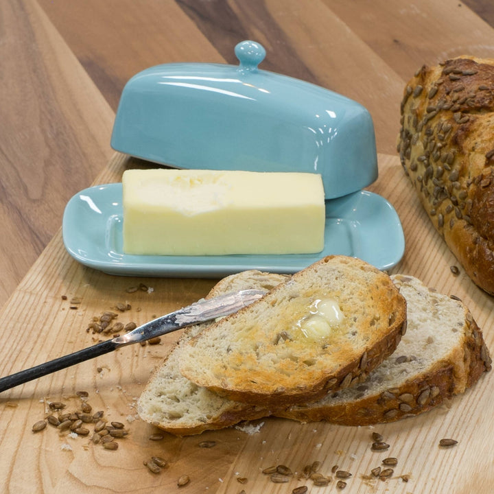 Eggshell Blue Butter Dish - Merry PigletsNow Designs by Danica