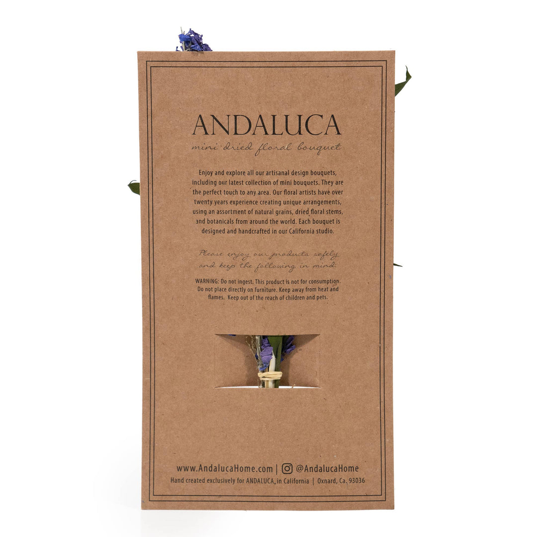 Eucalyptus & Purple Larkspur Mini Bouquet - Merry PigletsAndaluca