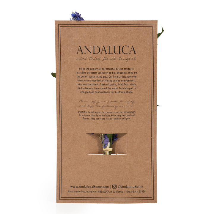 Eucalyptus & Purple Larkspur Mini Bouquet - Merry PigletsAndaluca