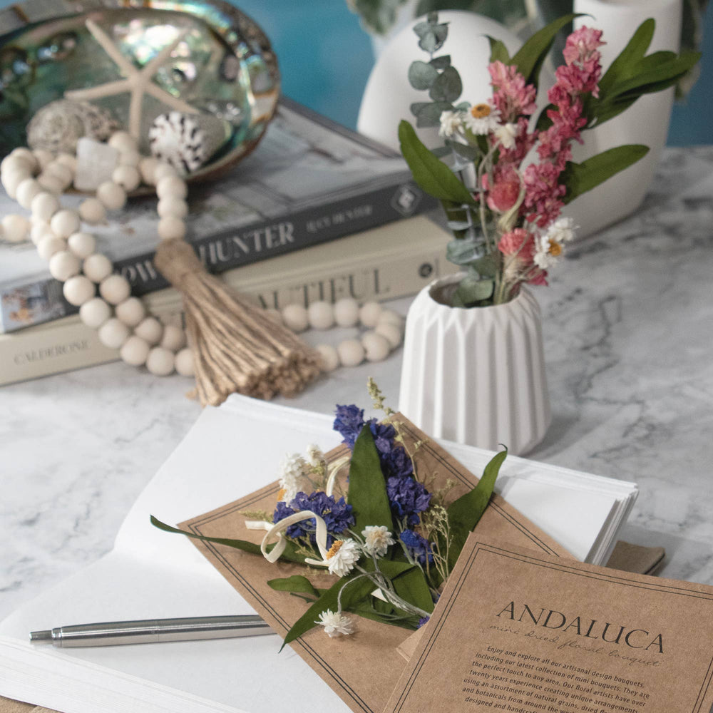 Eucalyptus & Purple Larkspur Mini Bouquet - Merry PigletsAndaluca