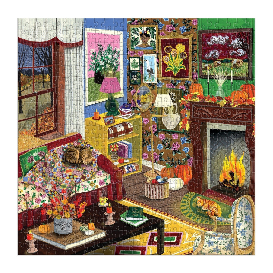 Fall is in the Air 500 Piece Puzzle - Merry PigletsGalison
