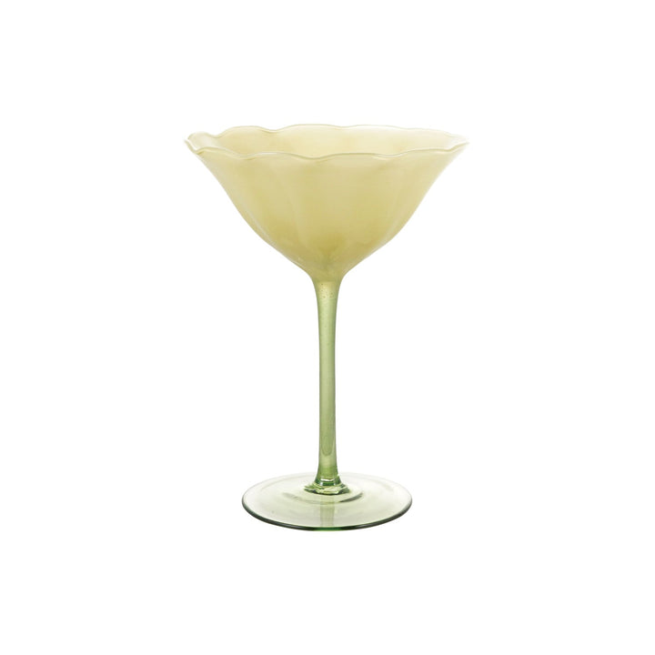 Flower Stemmed Coupe Glass - Merry PigletsCreative Co-Op