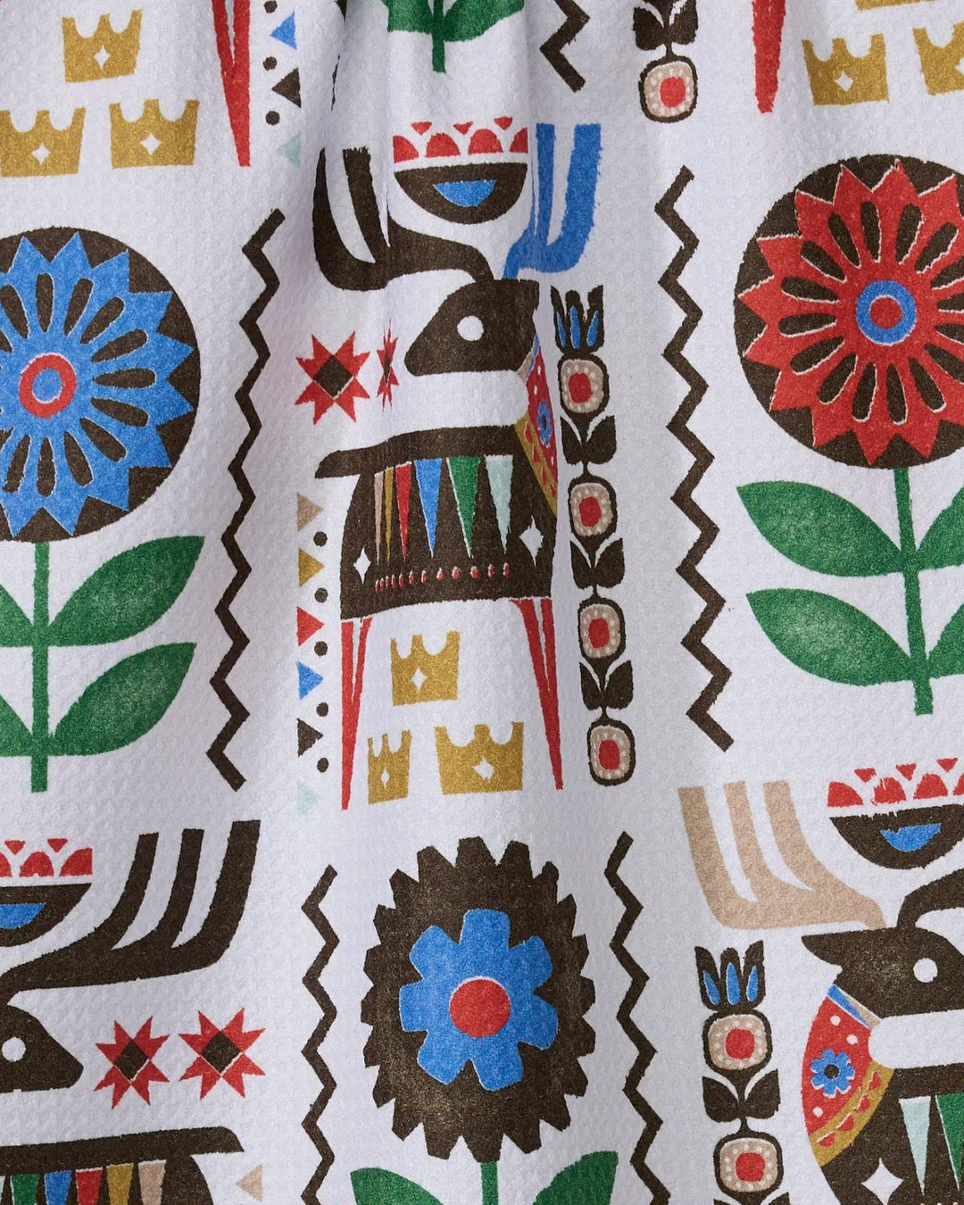 Folk Deer Tea Towel - Merry PigletsGeometry