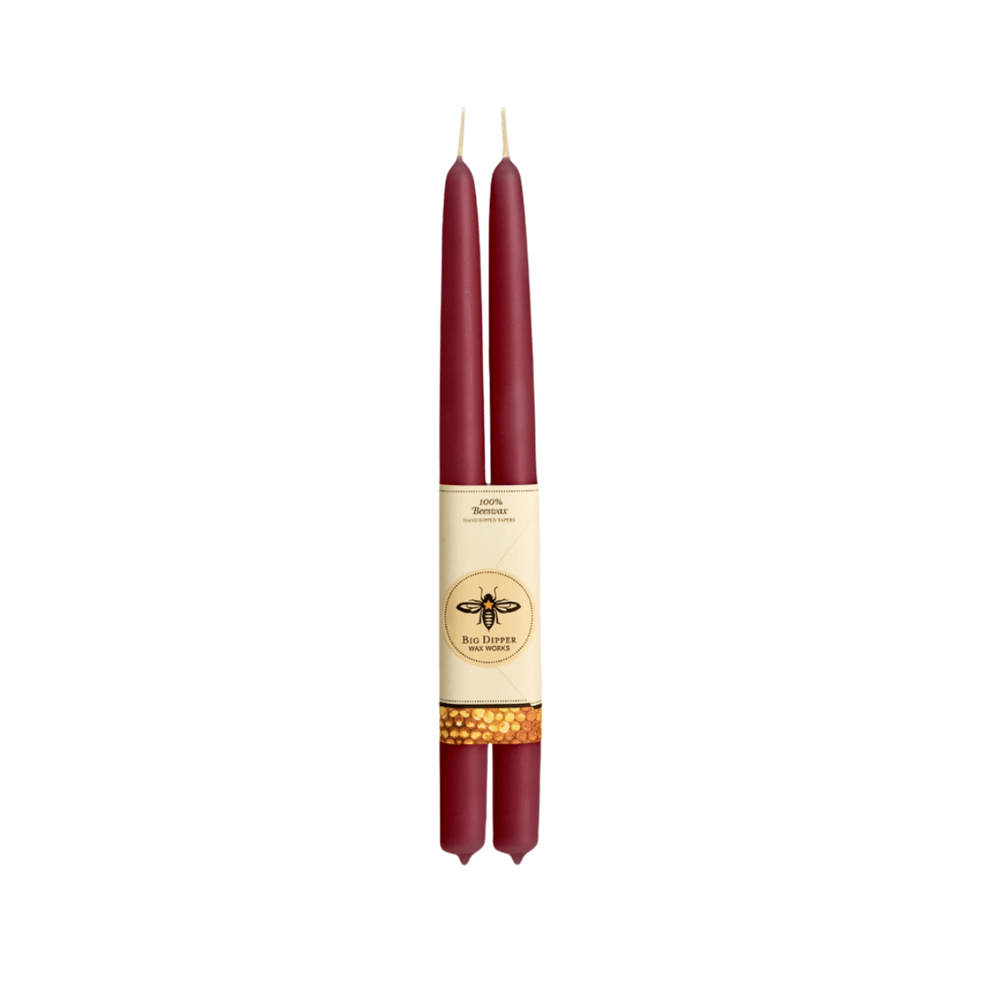 Garnet Beeswax Taper Candle - Merry PigletsBig Dipper Wax Works