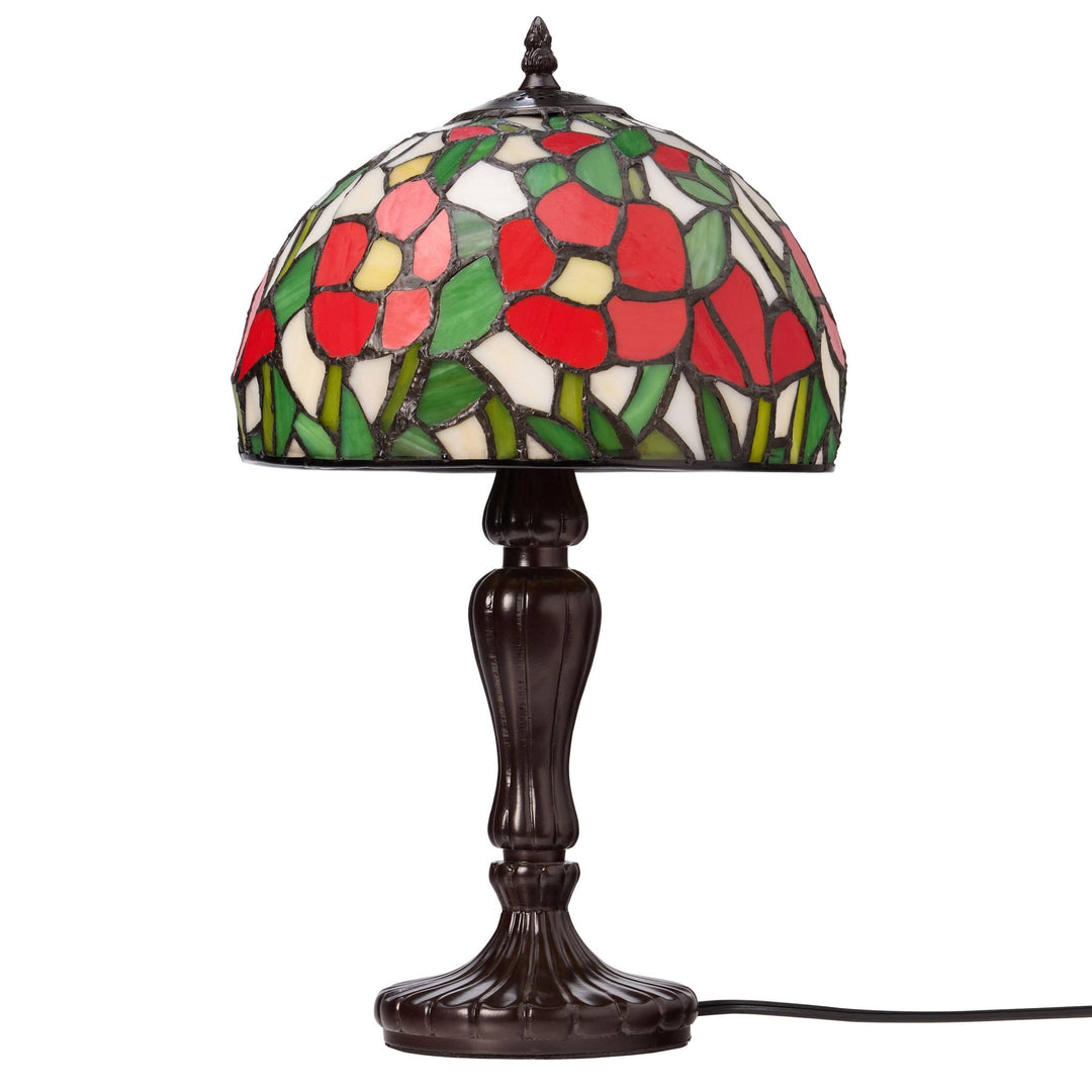 Genevieve Red Flowers Stained Glass Lamp - Merry PigletsRiver of Goods