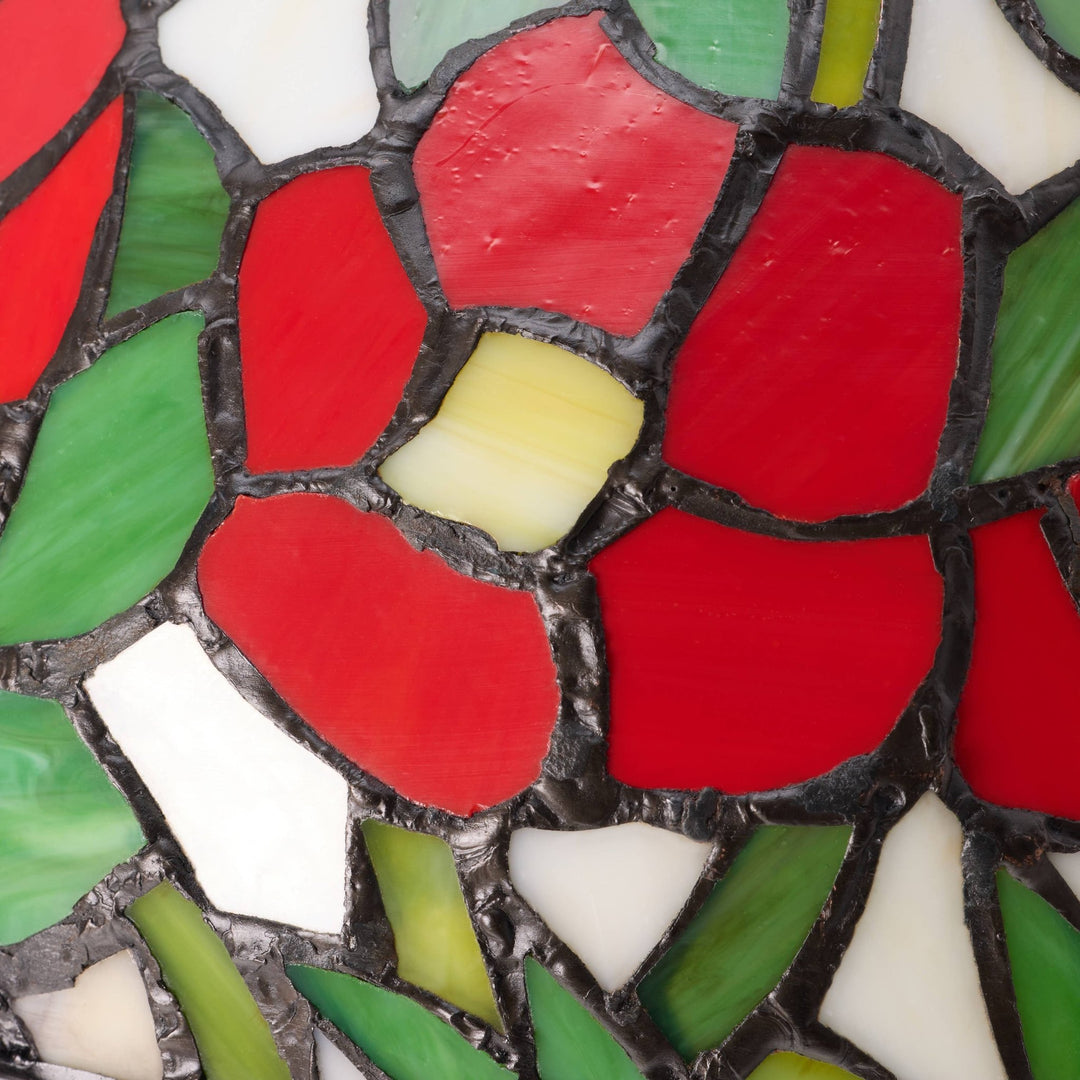 Genevieve Red Flowers Stained Glass Lamp - Merry PigletsRiver of Goods