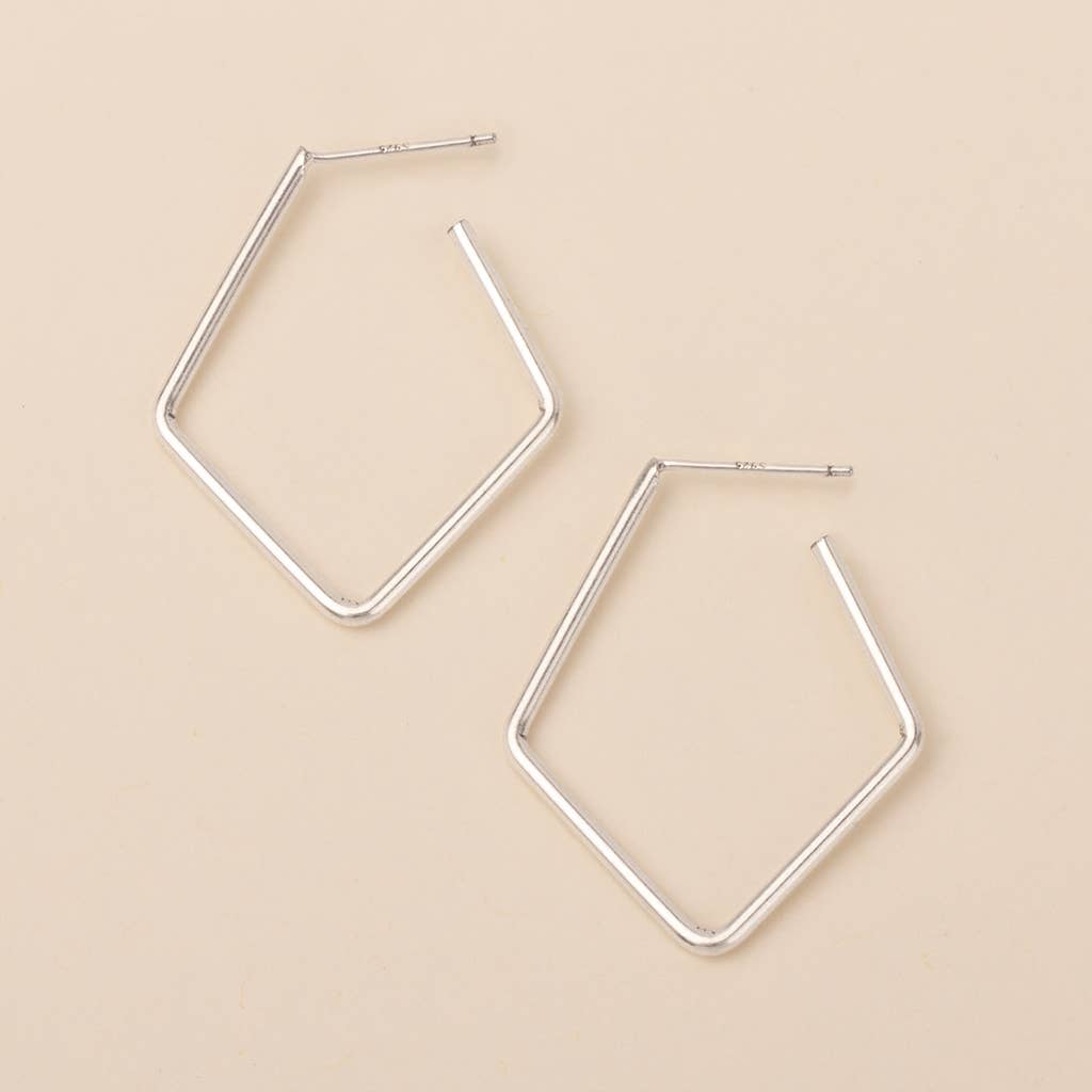 Geometric Silver Hoop Earrings - Merry PigletsScout Curated Wears