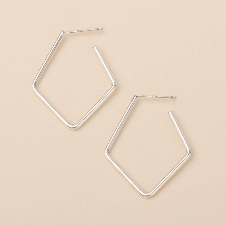 Geometric Silver Hoop Earrings - Merry PigletsScout Curated Wears