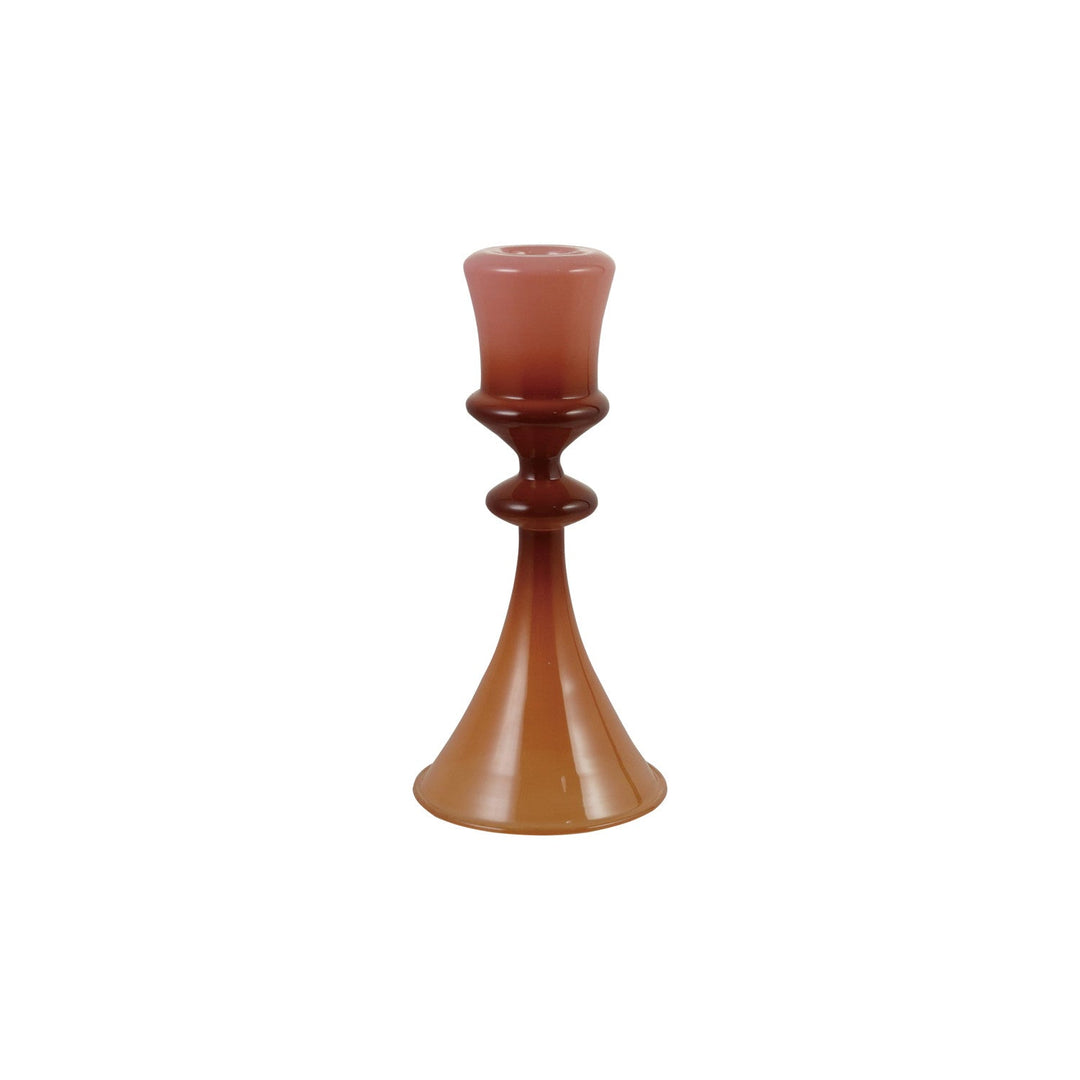 Glass Two-Tone Taper Holder - Merry PigletsCreative Co-Op