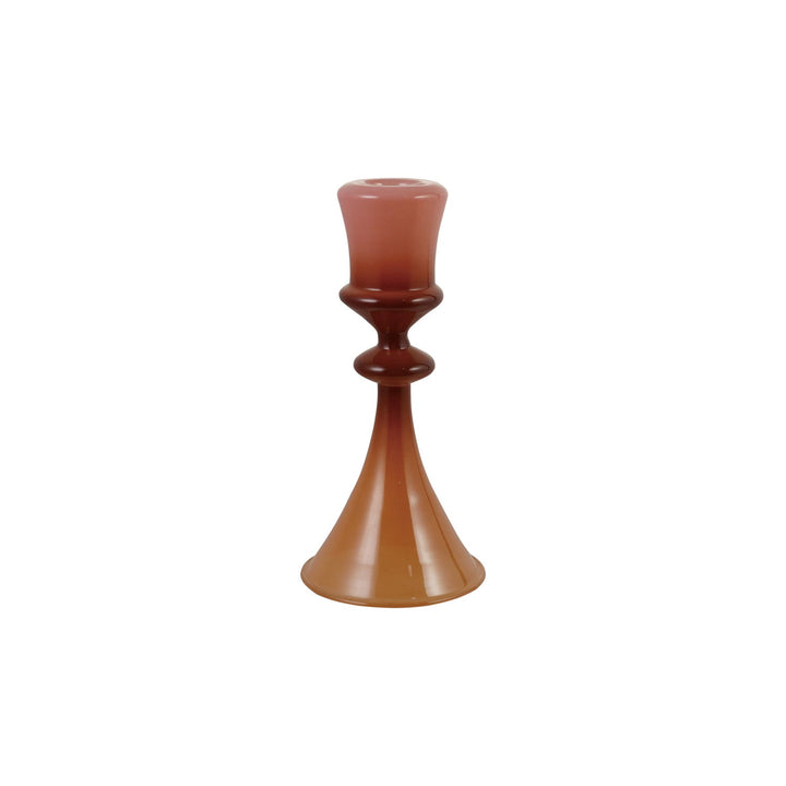 Glass Two-Tone Taper Holder - Merry PigletsCreative Co-Op