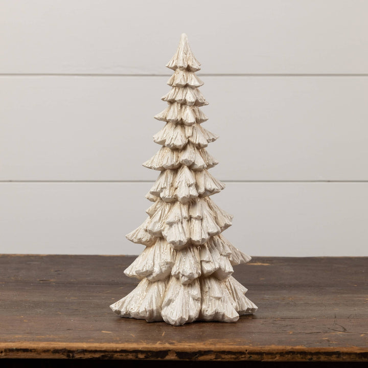 Glittered Cream Tree - 15" - Merry PigletsRagon House