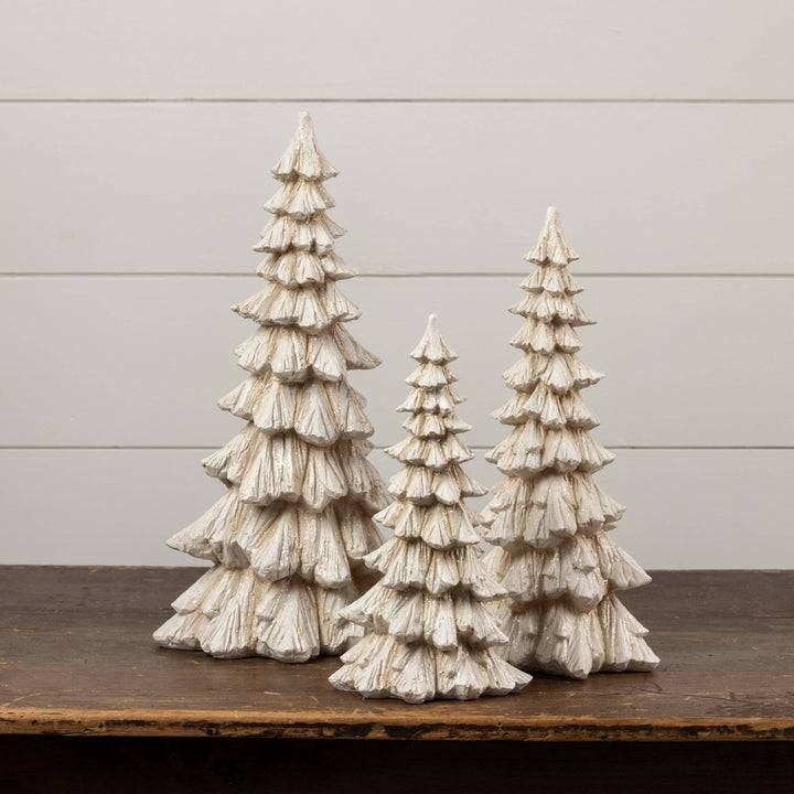 Glittered Cream Tree - 18" - Merry PigletsRagon House