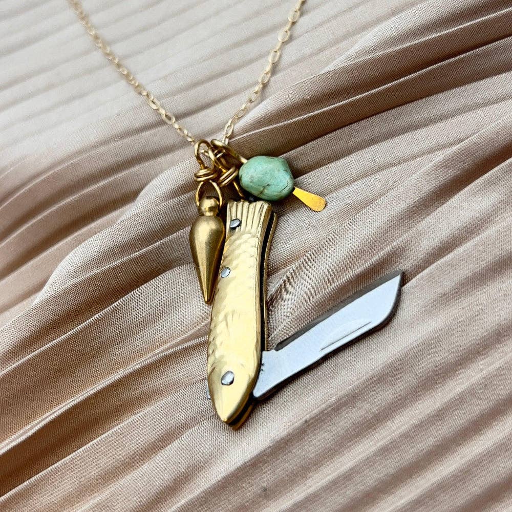 Gold Fish Billie Necklace - Merry PigletsFluff Hardware