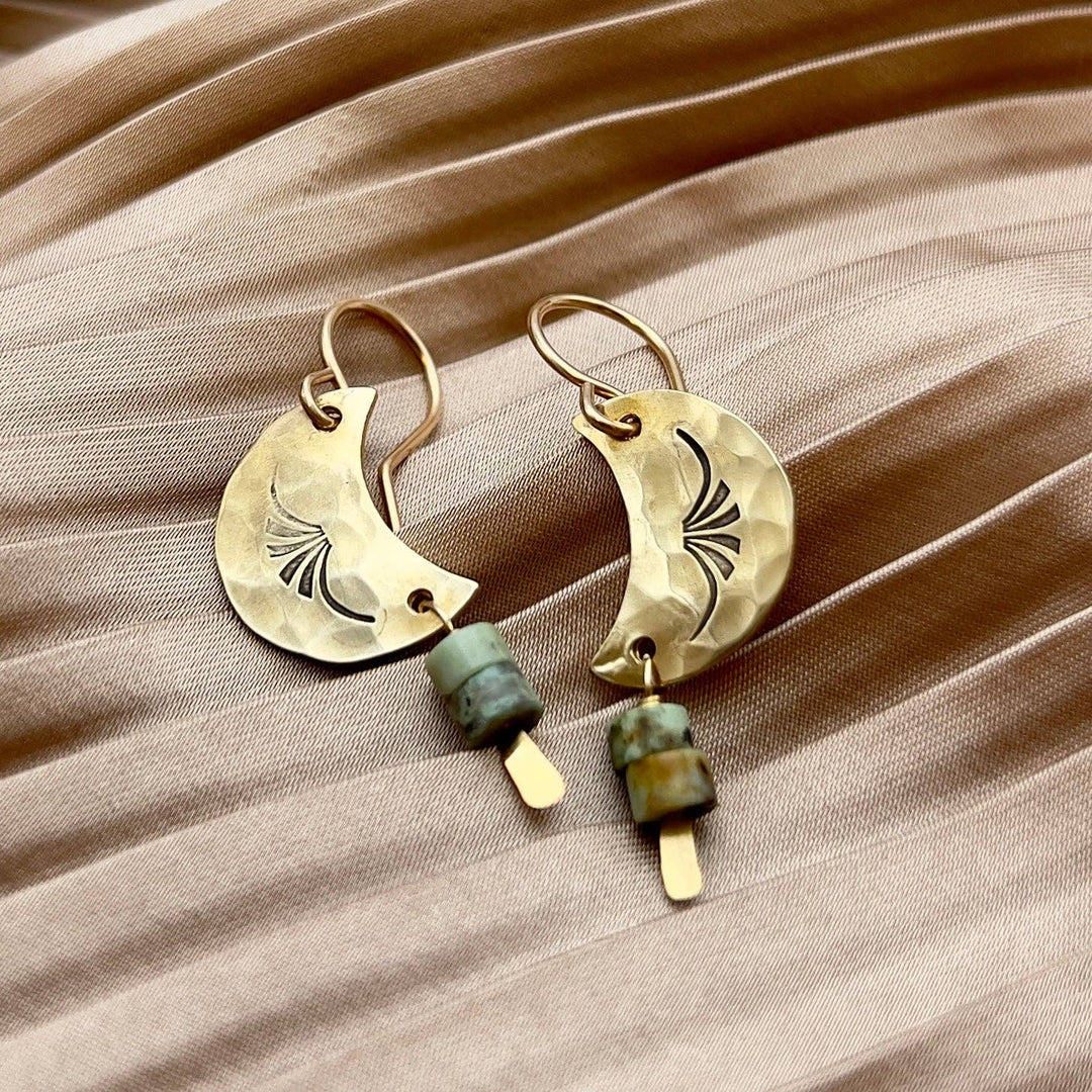 Gold Luna Earrings - Merry PigletsFluff Hardware