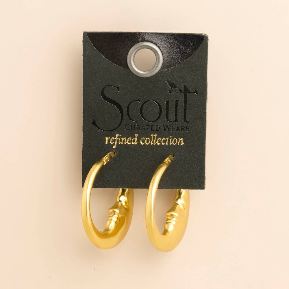 Gold Moon Hoop Earrings - Merry PigletsScout Curated Wears