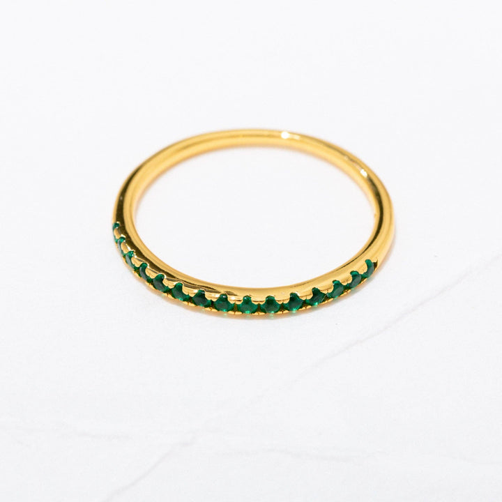 Gold Plate Half Eternity Ring: 8 - Merry PigletsLarissa Loden