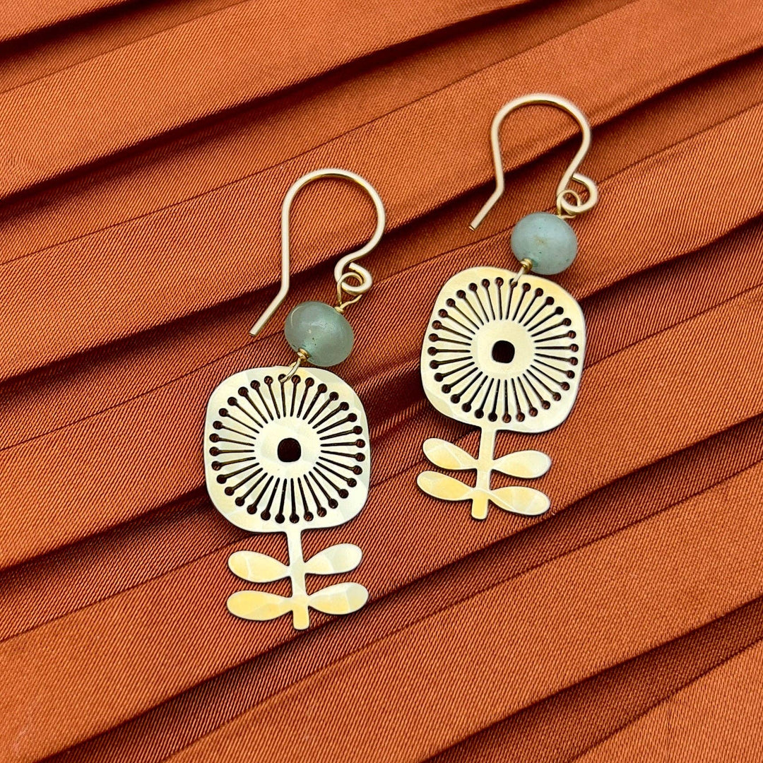 Gold Verdure Earrings - Merry PigletsFluff Hardware