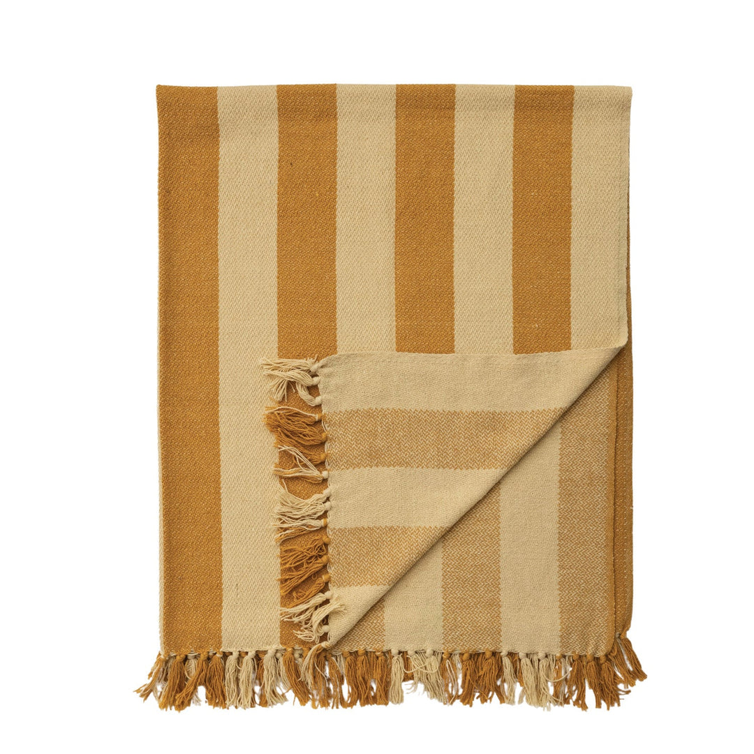Gold & Yellow Cotton Blend Throw - Merry PigletsCreative Co-Op