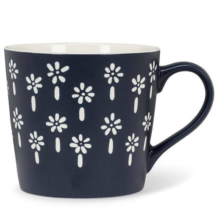 Graphic Navy Mini Flowers Mug - Merry PigletsAbbott
