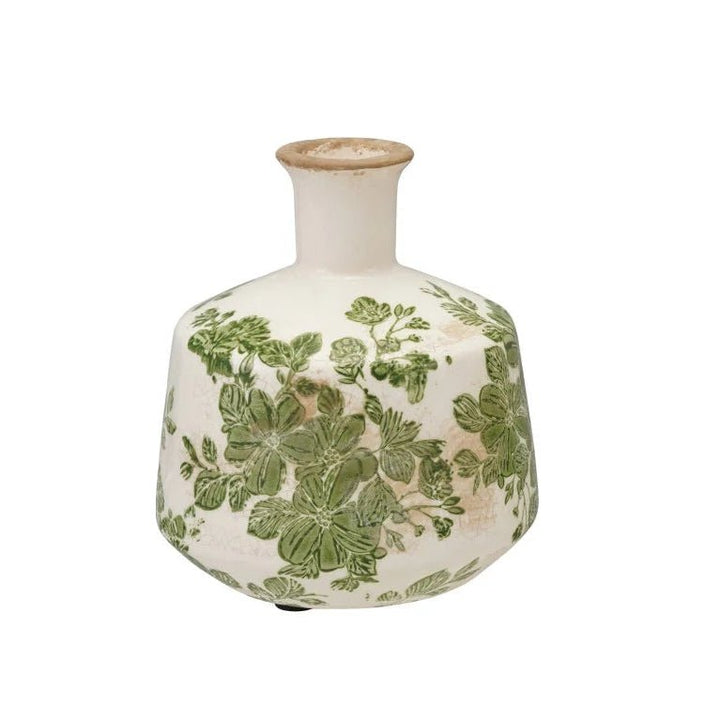 Green Botanical Floral Vase - Merry PigletsCreative Co-Op