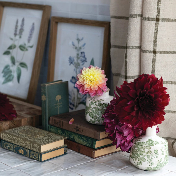 Green Botanical Floral Vase - Merry PigletsCreative Co-Op