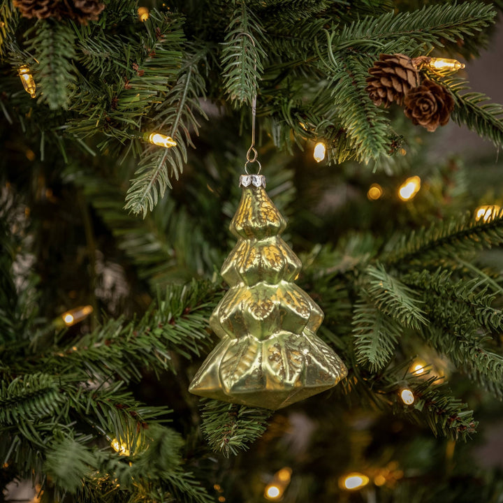 Green Glass Tree Ornament - Merry PigletsRagon House